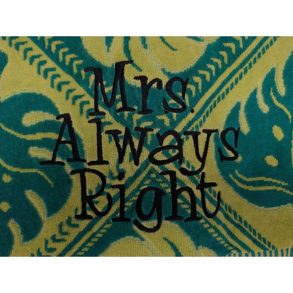 Mr. Right Mrs. Always Right Beach Towels Set of 2 Wedding Anniversary